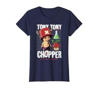 One Piece Chopper Schematic Camiseta, Mujer, Azul Marino, XL