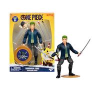 One Piece Figura de acción de Zoro 15,24 cm con 5 Accesorios; Incluye Espadas Intercambiables, una Funda para Espadas, un Rostro Intercambiable y una Base de exposición con Forma de Berry