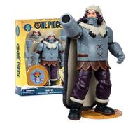One Piece Figura de acción Wapol de 16,5 cm | Cabeza de cañón intercambiable, brazo de cañón desmontable, capa y base con forma de berry