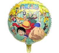 One Piece Globo XXL Monkey D. Ruffy Decoración de Fiesta Manga Accesorio de Fiesta Decoración de Cumpleaños Infantiles Luffy (Una Pieza Redonda)