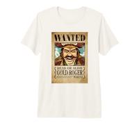 One Piece Gold Roger Pirate Wanted Poster Camiseta Premium