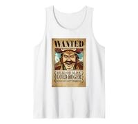 One Piece Gold Roger Pirate Wanted Poster Camiseta sin Mangas