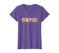 One Piece Gráfica Calavera Sanji Anime Camiseta, Mujer, Morado Jaspeado, M
