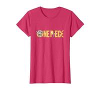 One Piece Gráfica Calavera Sanji Anime Camiseta, Mujer, Rojo Jaspeado, M