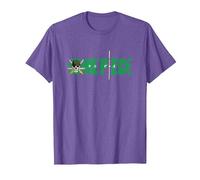 One Piece Gráfica Calavera Zoro Anime Camiseta, Hombre, Morado Jaspeado, 3XL