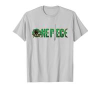 One Piece Gráfica Calavera Zoro Anime Camiseta, Hombre, Plata, M