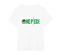 One Piece Gráfica Calavera Zoro Anime Camiseta, Mujer Tallas Grandes, Blanco, 5XL Grande