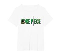 One Piece Gráfica Calavera Zoro Anime Camiseta, Mujer Tallas Grandes, Blanco, 6XL Grande