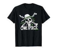 One Piece Green Doodle Jolly Roger Logo Camiseta