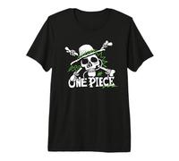 One Piece Green Doodle Jolly Roger Logo Camiseta Premium