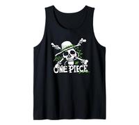 One Piece Green Doodle Jolly Roger Logo Camiseta sin Mangas