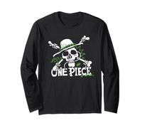 One Piece Green Doodle Jolly Roger Logo Manga Larga