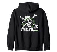 One Piece Green Doodle Jolly Roger Logo Sudadera con Capucha