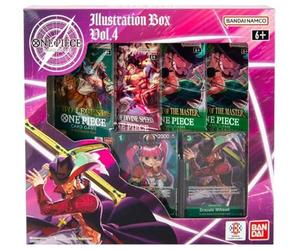One Piece Juego de Cartas Coleccionables TCG Caja de Ilustraciones Vol. 4 - Contiene 2 cartas promocionales y 4 sobres booster