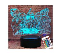One Piece Lamp, One Piece Night Light - 3D LED Smart Remote Control One Piece Lamp 16 Colors Christmas One Piece Gift Children's Room Decoration Holid