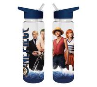 One Piece Live Action Botella de agua (The Crew Design), botella de plástico con pajita integrada y asa, botella de plástico - Producto oficial [Cassette musical]