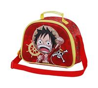 One Piece Luffy-Bolsa Portamerienda 3D, Rojo, 25.5 x 20 cm