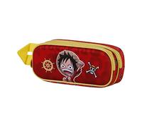 One Piece Luffy-Estuche Portatodo 3D Doble, Rojo, 22 x 9.5 cm