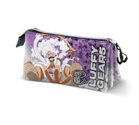 One Piece Luffy Gear 5-Estuche Portatodo Triple, Lila, 23 x 11 cm