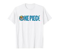 One Piece Luffy Jolly Roger Blue Logo Camiseta