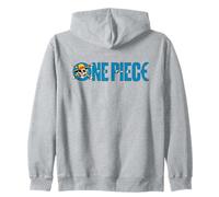 One Piece Luffy Jolly Roger Blue Logo Sudadera con Capucha