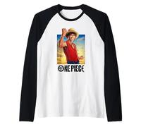 One Piece Luffy Straw Hat Poster Camiseta Manga Raglan