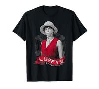 One Piece Monkey D Luffy Live Action Sombrero de paja Pirata Camiseta