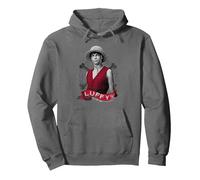 One Piece Monkey D Luffy Live Action Sombrero de Paja Pirata Sudadera con Capucha, Unisex para Adultos, Asfalto, L