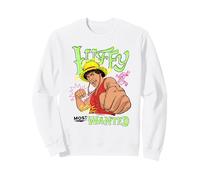 One Piece Neon Luffy Most Wanted Sudadera