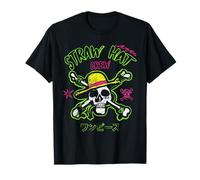 One Piece Neon Skull and Cross Bones Camiseta