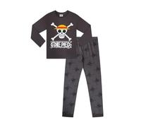 One Piece Pijama largo para niños y niñas, Negro, 11-12 años