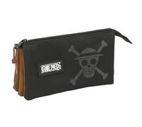 ONE PIECE - Portatodo Triple, Estuche Infantil, Estuche Niño, Ideal para Niños en Edad Escolar, Cómodo y Versátil, Calidad y Resistencia, 22x3x12 cm