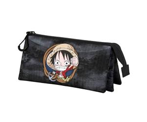 One Piece Ropes-Estuche Portatodo Triple, Negro, 23 x 11 cm