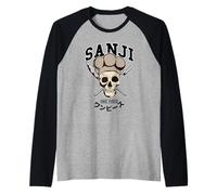 One Piece Sanji Collegic Skull Camiseta Manga Raglan