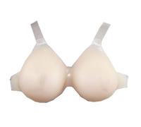 One-Piece Silicone Fake Breast Boob Real-Feel Transvestite Crossdressing Shoulder Strap Prosthetic Crossdresser Transgender Push Up Pad 600g(600g)