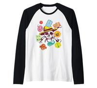 One Piece Skull Travel Stickers Camiseta Manga Raglan