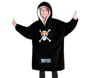 One Piece Sudadera Niño con Capucha de Forro Polar - Talla Única, Cómoda Bata Manta Capucha Oversized - Regalos Navidad