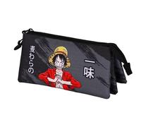 One Piece Unique-Estuche Portatodo Triple, Negro 23 x 11 cm