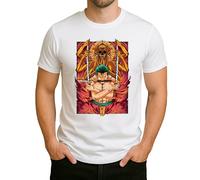 One Piece Wanted Luffy - Camiseta para hombre con sombrero de paja con diseño de Monkey D. Luffy Gear 5 Style VII, Blanco, L