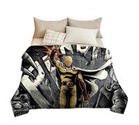 One Punch Man Manta Saitama/Tatsumaki/Garou, manta de franela de anime ultrasuave para sofá, manta de viaje, forro polar, regalo de cumpleaños de Navidad