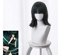 One Punch Man Wig Fubuki Cosplay Wig Women Girls Heat Resistant Synthetic Hair Anime Cos Wig 40 cm Short Navy Green Party
