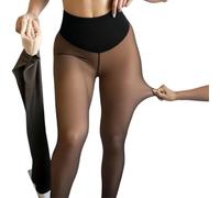 One-Seam Shaping Leggings Fleece Lined Tights for Women Tummy Control