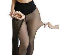 One-Seam Shaping Leggings Fleece Lined Tights for Women Tummy Control