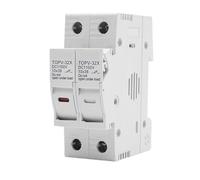 One set 1P 2P DC Fuse Holder 10 * 38mm High Voltage Solar PV 1100V TOMZN TOPV-30 Base Photovoltaic System Protection Protector gpV(10A,2P With LED)