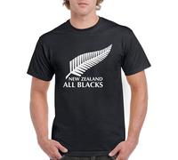 One Side New Zealand All Blacks National Rugby Union Team - Camiseta para hombre, Negro, M