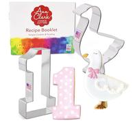 One Silly Goose - Juego de 2 cortadores de galletas fabricados en los Estados Unidos por Ann Clark, ganso, número uno/#1