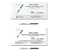 One Step - 25 Tests de Ovulación 20 mIU/ml y 5 Pruebas de Embarazo 10mIU/ml - Formato Económico de 2,5 mm