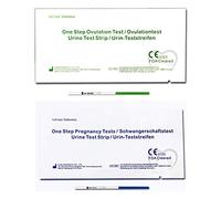 One Step - 4 Packs que contiene cada uno 60 Tests de Ovulación 20 mIU/ml y 30 Pruebas de Embarazo 10mIU/ml - Nuevo Formato Económico de 2,5 mm - 360 tiras en total