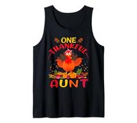 One Thankful Aunt Turkey Fall Autumn Thanksgiving Camiseta sin Mangas