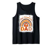 One Thankful Dad Rainbow Matching Familia Acción de Gracias Camiseta sin Mangas